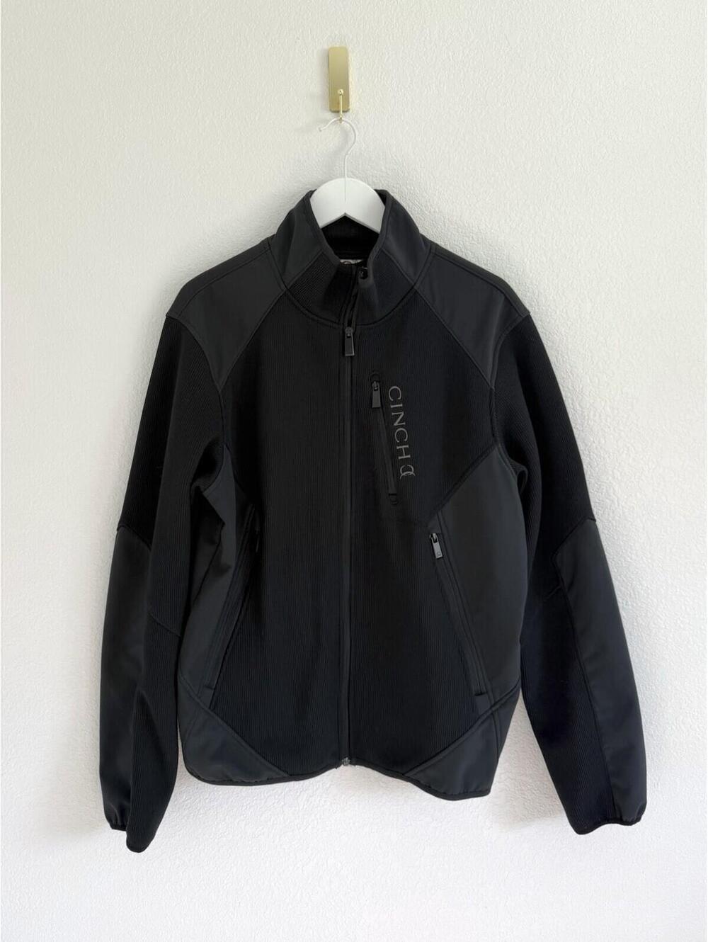Cinch Men's Size Large Black Bonded Softshell Western Hybrid Full Zip Jacket